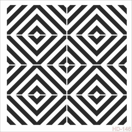 Geometrik Model HD146 Home Dekor 45x45 Stencil