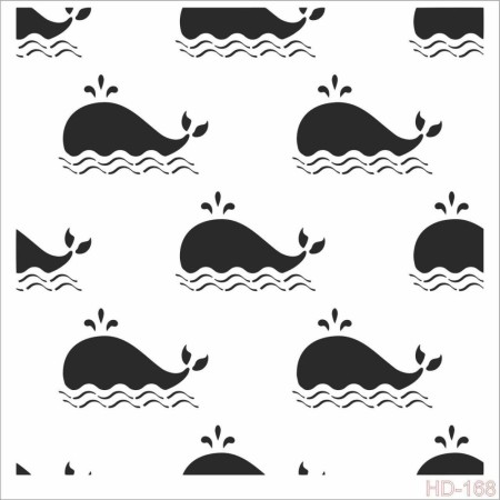 Whale Model HD168 Home Decor 45x45 Stencil
