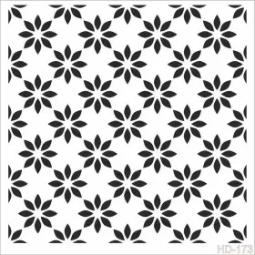 Çiçek Model HD173 Home Dekor 45x45 Stencil
