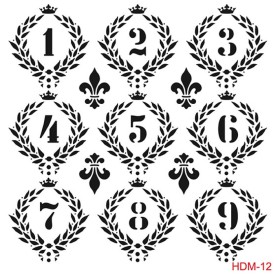 Rakam Model HDM12 Home Dekor 25x25 Stencil