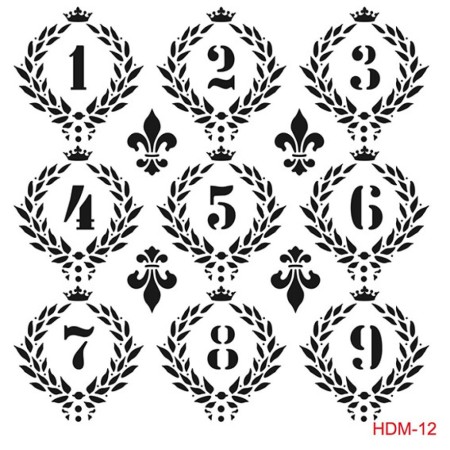 Rakam Model HDM12 Home Dekor 25x25 Stencil