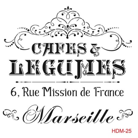 Text Model HDM25 Home Decor 25x25 Stencil