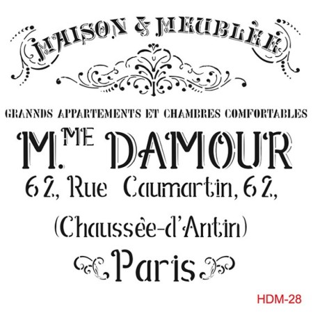 Text Model HDM28 Home Decor 25x25 Stencil