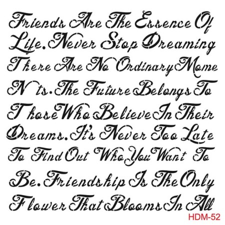 Text Model HDM52 Home Decor 25x25 Stencil