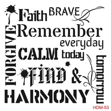 Text Model HDM53 Home Decor 25x25 Stencil