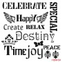 Text Model HDM54 Home Decor 25x25 Stencil