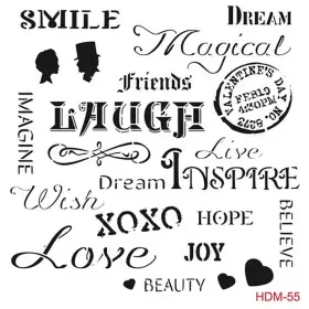 Yazı Model HDM55 Home Dekor 25x25 Stencil