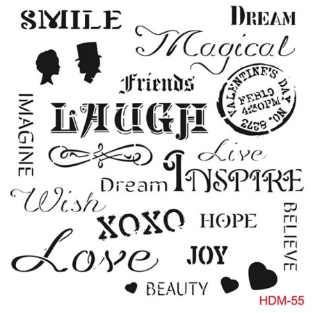 Text Model HDM55 Home Decor 25x25 Stencil