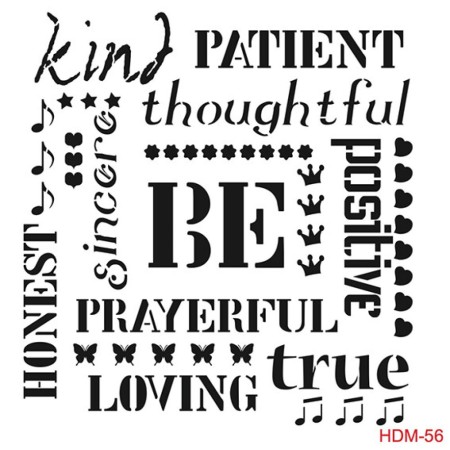 Text Model HDM56 Home Decor 25x25 Stencil