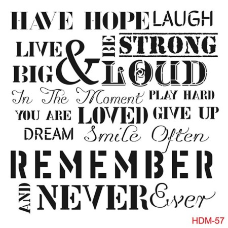 Text Model HDM57 Home Decor 25x25 stencil