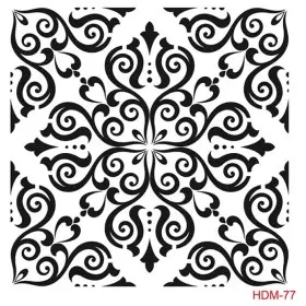 Fayans Model HDM77 Home Decor 25x25 Stencil