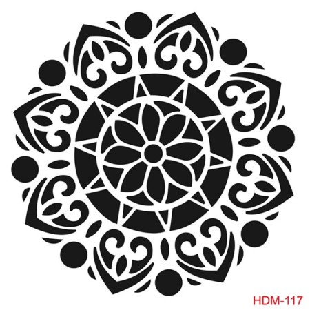 Mandala Model HDM117 Home Dekor 25x25 Stencil