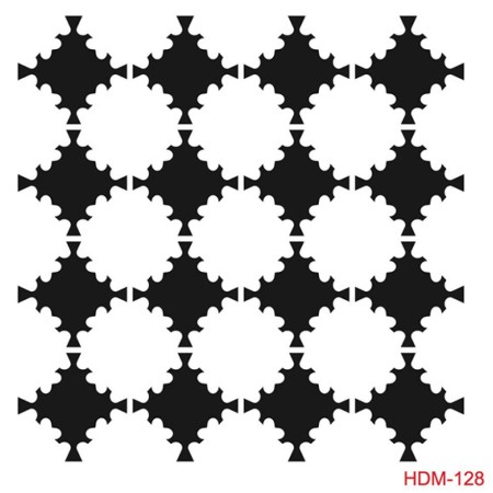 Geometrik Model HDM128 Home Dekor 25x25 Stencil