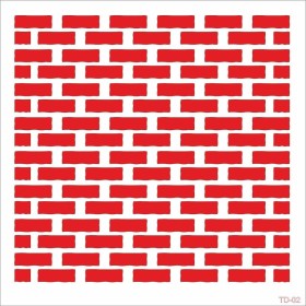 TD02 Briket Duvar Stencil 45x45 cm