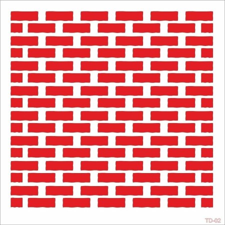 TD02 Briket Duvar Stencil 45x45 cm