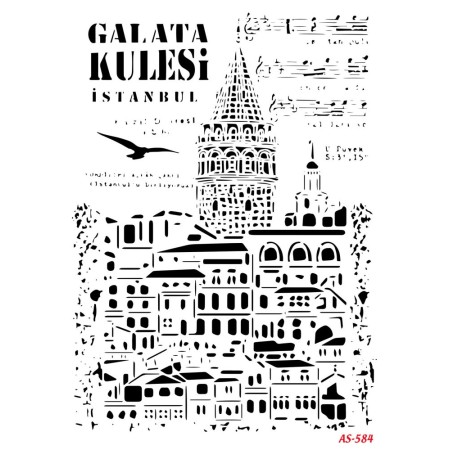 Galata Kulesi Model AS584 A4 Stencil