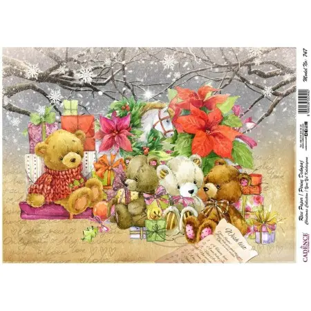 Model 747 New Year Cadence Rice Decoupage Paper 30x42cm.