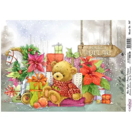 Model 748 New Year Cadence Rice Decoupage Paper 30x42cm.