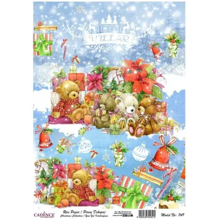 Model 749 New Year Cadence Rice Decoupage Paper 30x42cm.