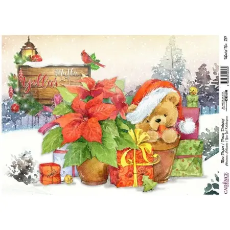 Model 751 New Year Cadence Rice Decoupage Paper 30x42cm.