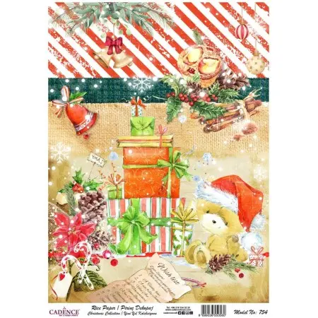 Model 754 New Year Cadence Rice Decoupage Paper 30x42cm.