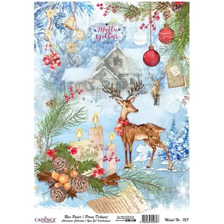 Model 757 New Year Cadence Rice Decoupage Paper 30x42cm.