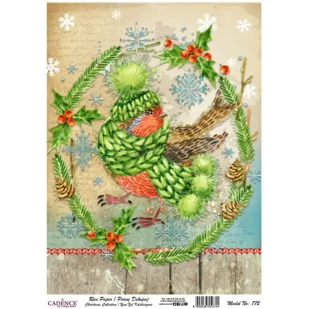 Model 772 New Year Cadence Rice Decoupage Paper 30x42cm.