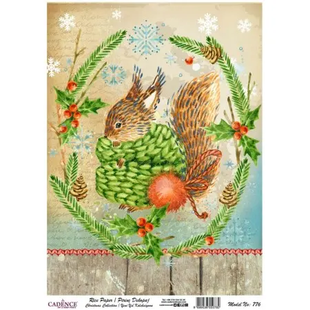 Model 776 New Year Cadence Rice Decoupage Paper 30x42cm.