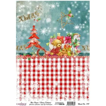 Model 778 New Year Cadence Rice Decoupage Paper 30x42cm.