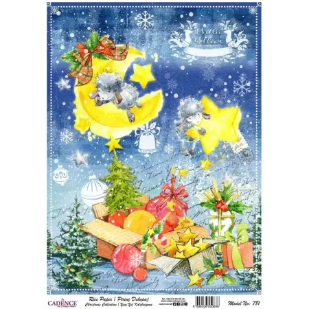 Model 781 New Year Cadence Rice Decoupage Paper 30x42cm.