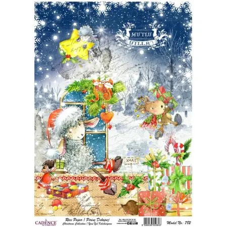 Model 782 New Year Cadence Rice Decoupage Paper 30x42cm.