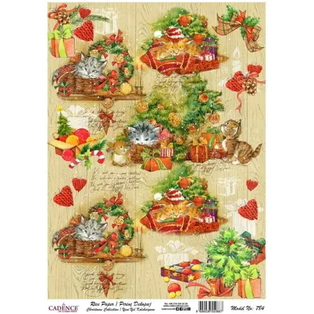 Model 784 New Year Cadence Rice Decoupage Paper 30x42cm.