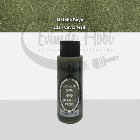 232 Ceviz Yeşili Cadence Ham Yüzeyler İçin Metalik Boya 70ML